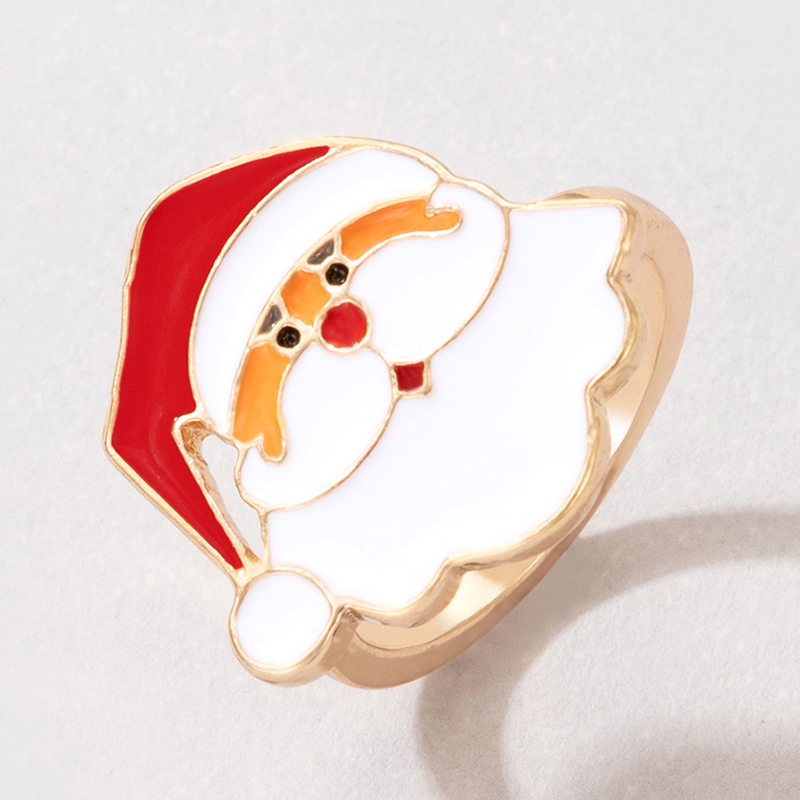 Fashion Santa Claus Elk Alloy Plating Unisex Rings 1 Piece