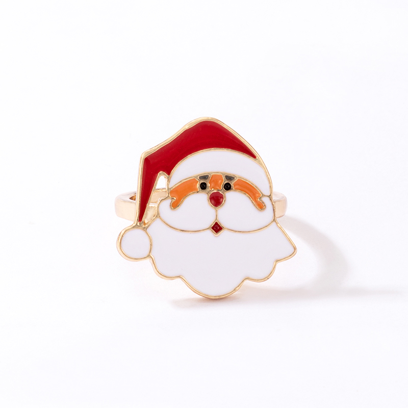 Fashion Santa Claus Elk Alloy Plating Unisex Rings 1 Piece