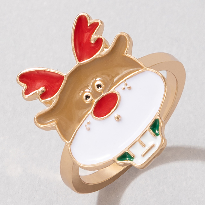 Fashion Santa Claus Elk Alloy Plating Unisex Rings 1 Piece