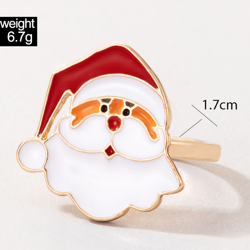 Fashion Santa Claus Elk Alloy Plating Unisex Rings 1 Piece