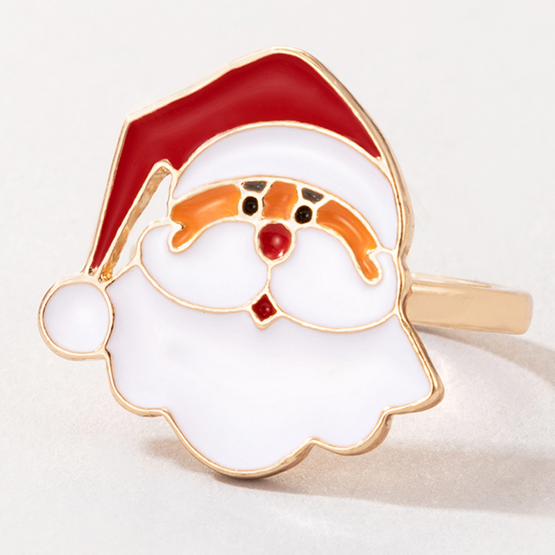 Fashion Santa Claus Elk Alloy Plating Unisex Rings 1 Piece