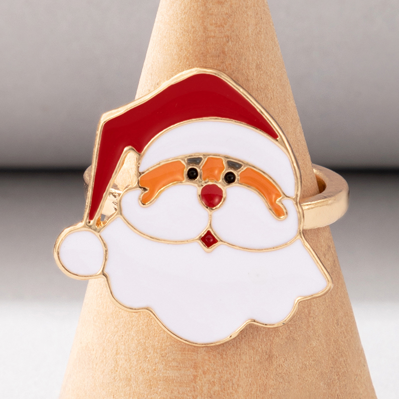 Fashion Santa Claus Elk Alloy Plating Unisex Rings 1 Piece