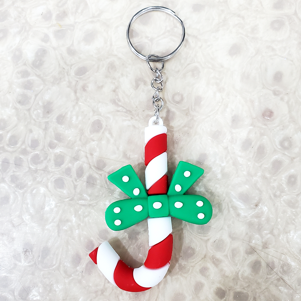 Cute Christmas Tree Santa Claus PVC Epoxy Unisex Bag Pendant Keychain 1 Piece