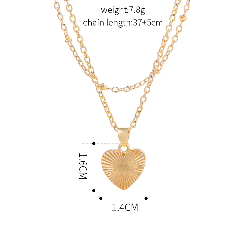 Fashion Heart Shape Alloy Gold Plated Womenu0027S Layered Necklaces 1 Set