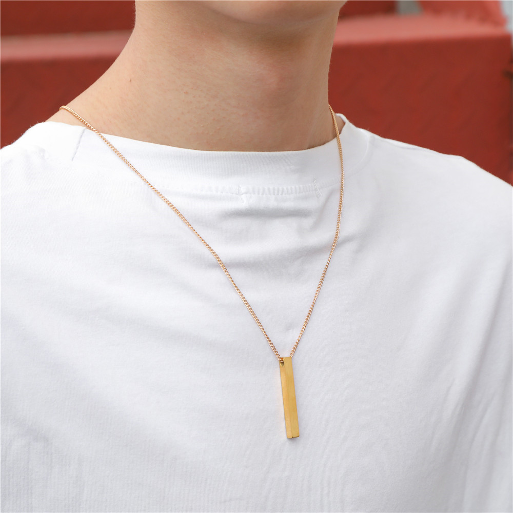 Classic Style Rectangle Alloy Plating Menu0027S Pendant Necklace 1 Piece