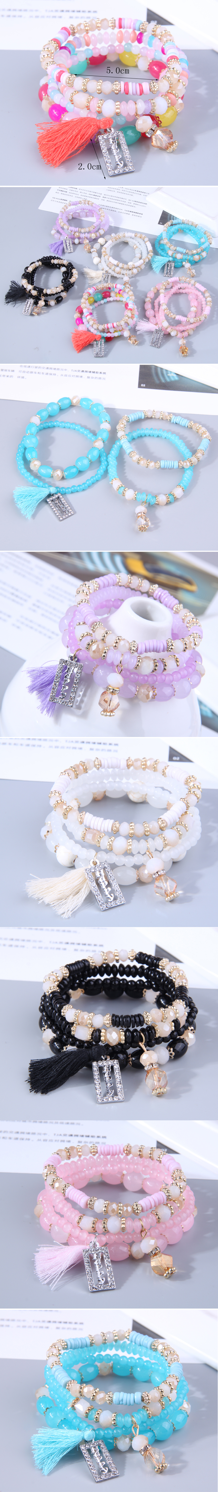 Fashion Geometric Resin Layered Womenu0027S Bracelets 1 Set