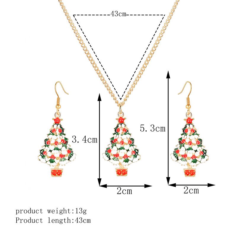 Fashion Christmas Tree Alloy Plating Womenu0027S Earrings Necklace