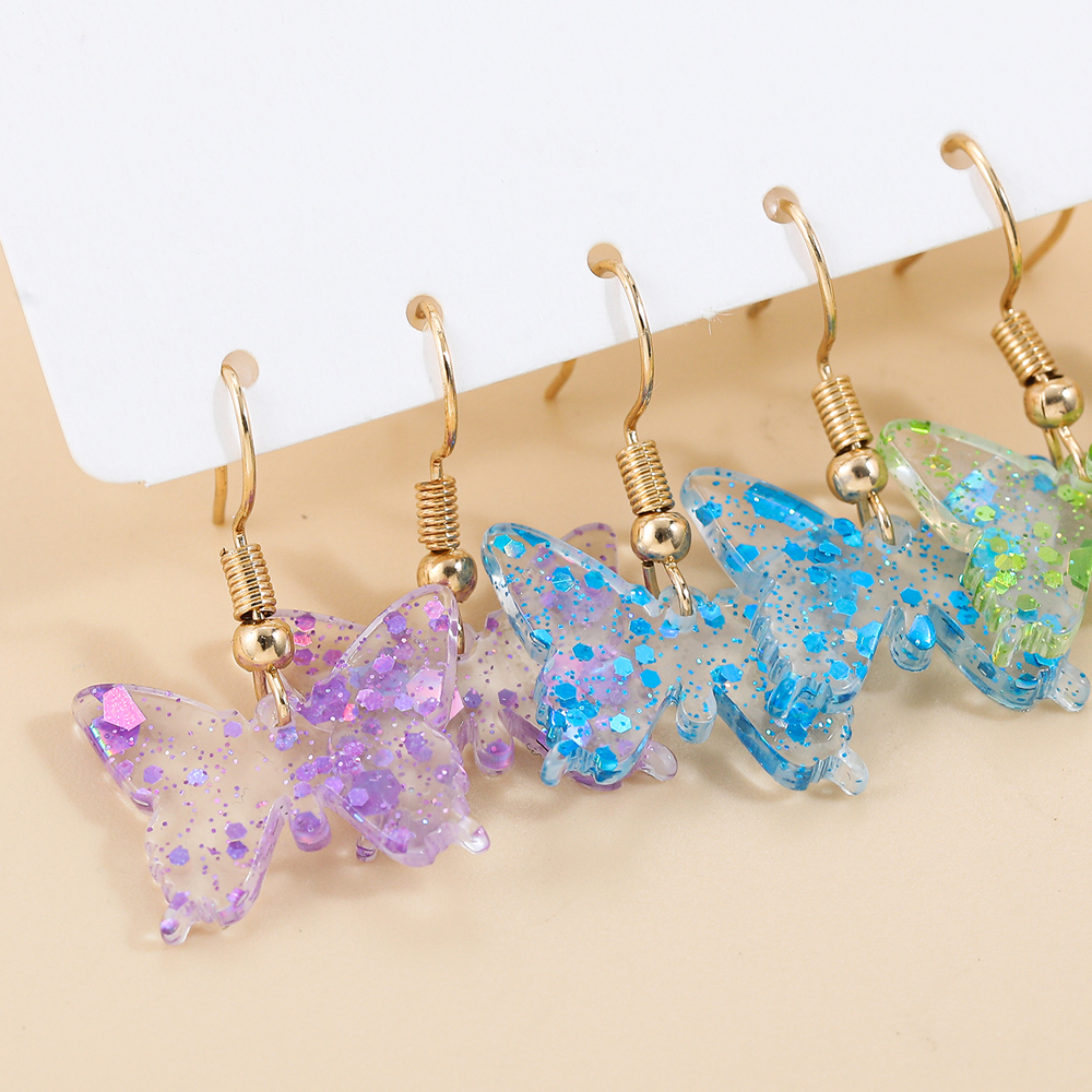 Simple Style Butterfly Arylic Butterfly Acrylic Womenu0027S Drop Earrings 3 Sets