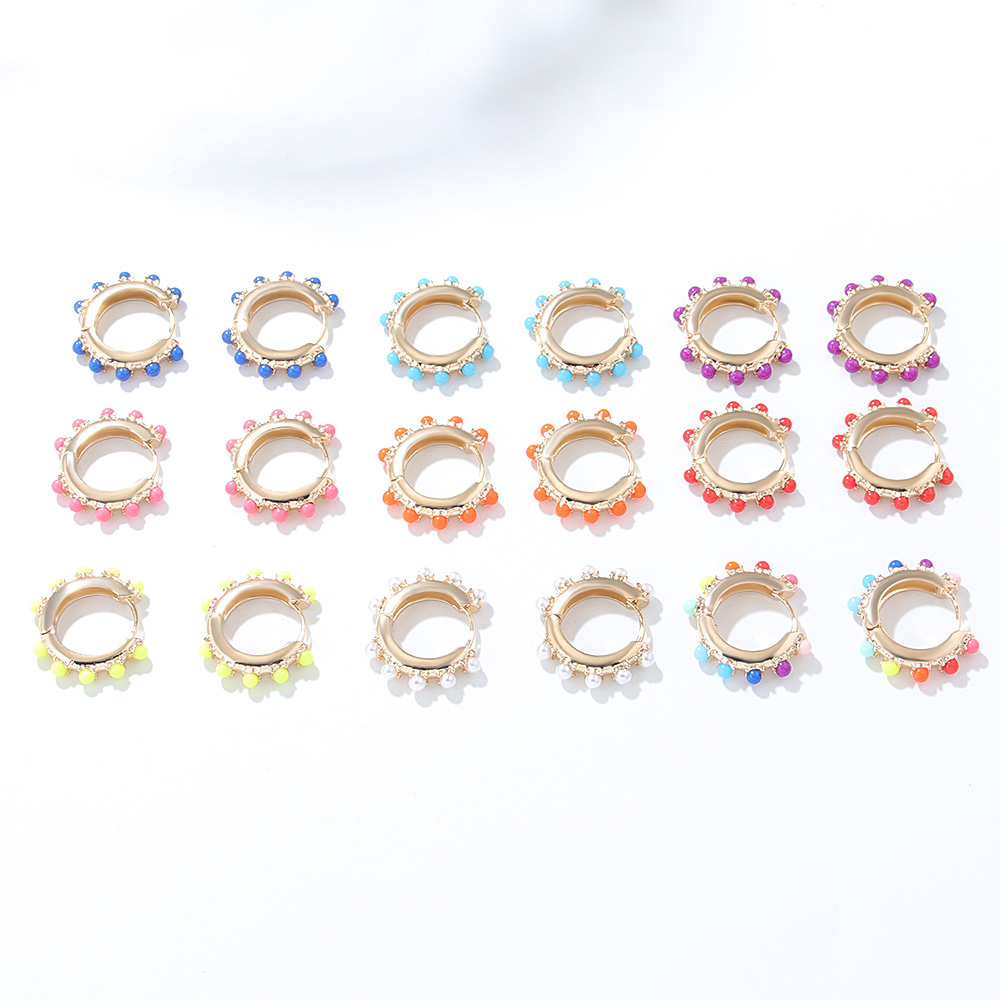 Simple Style Round Alloy Plating Womenu0027S Earrings 1 Pair