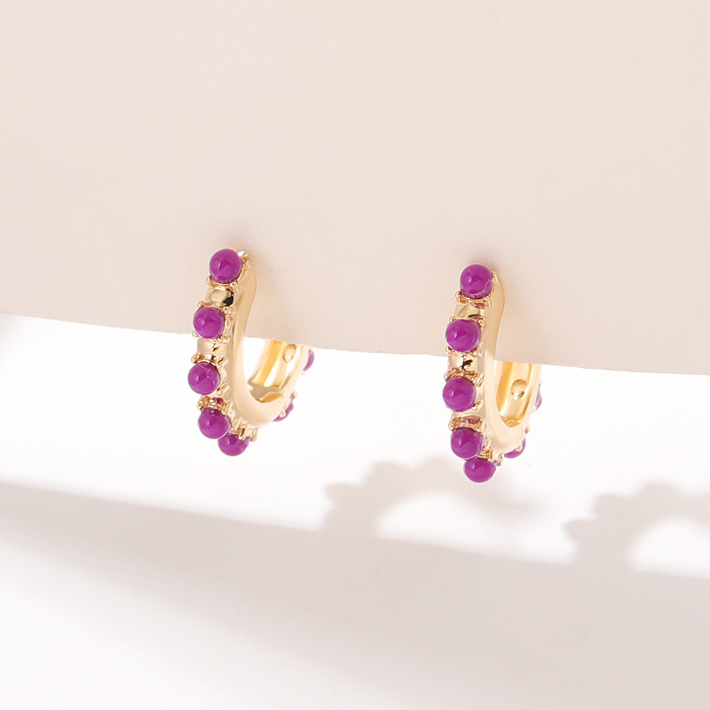 Simple Style Round Alloy Plating Womenu0027S Earrings 1 Pair