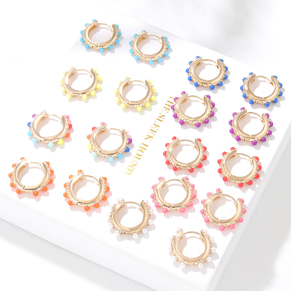 Simple Style Round Alloy Plating Womenu0027S Earrings 1 Pair