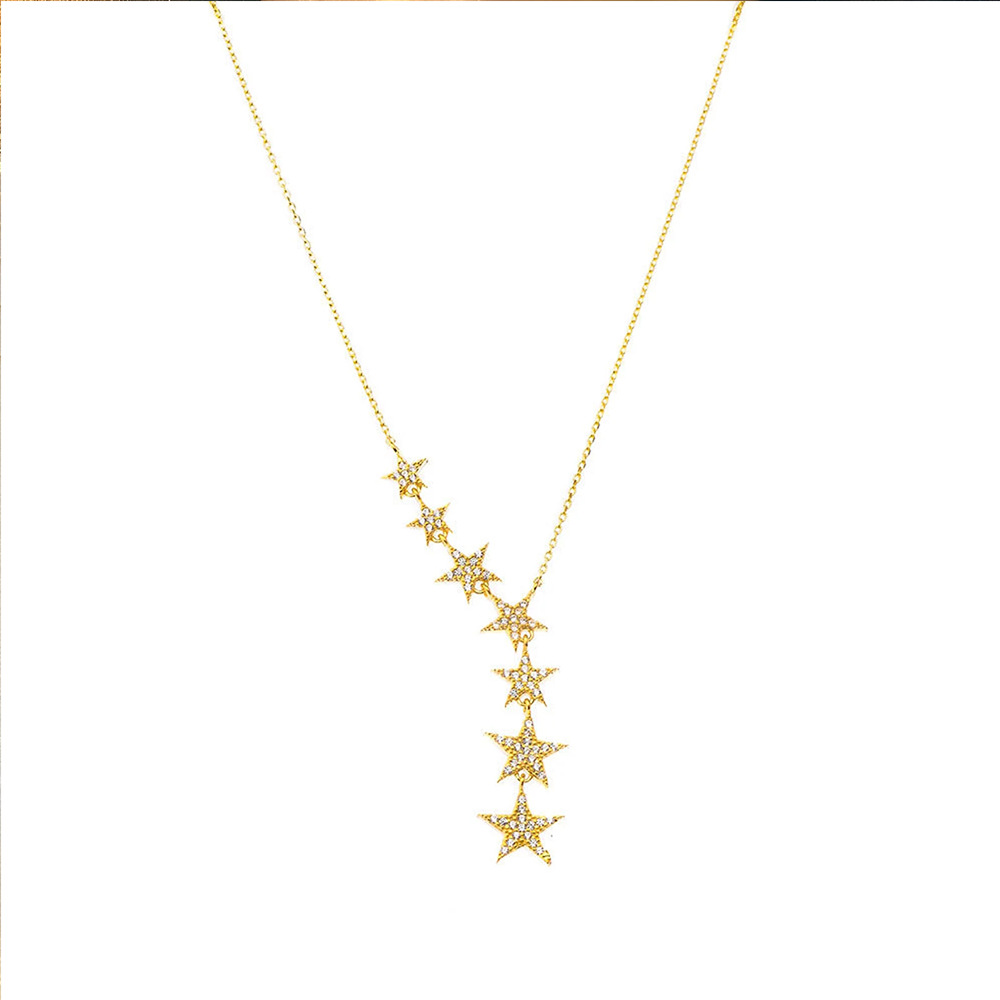 Fashion Star Copper Patchwork Plating Zircon Pendant Necklace 1 Piece