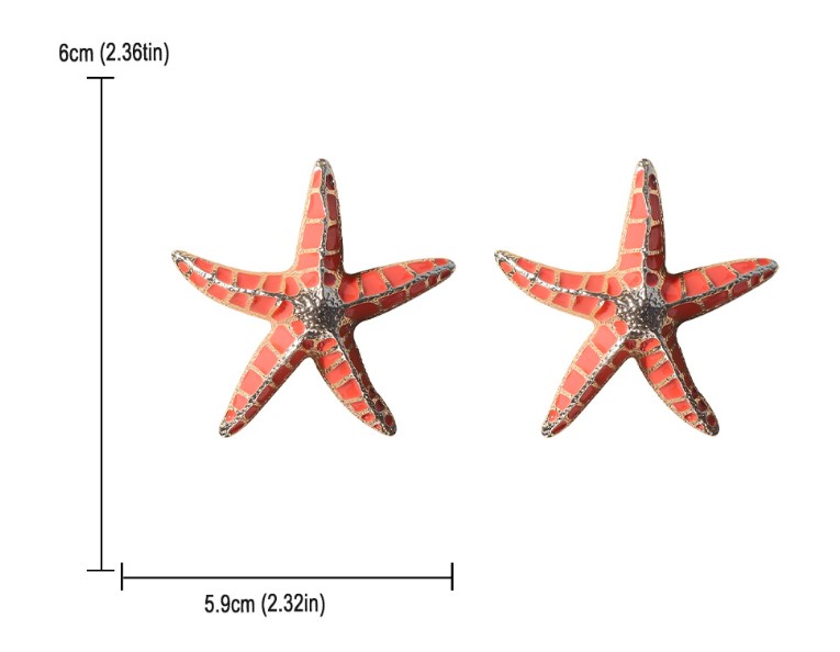 Fashion Starfish Alloy Enamel Womenu0027S Earrings Necklace