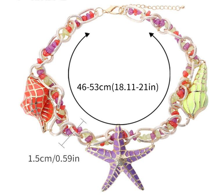 Fashion Starfish Alloy Enamel Womenu0027S Earrings Necklace