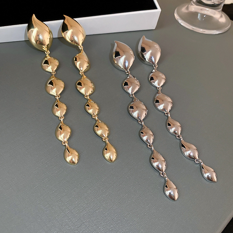 Exaggerated Water Droplets Copper Plating Drop Earrings 1 Pair