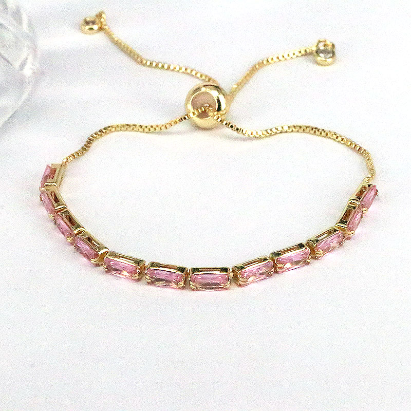 Fashion Geometric Copper Gold Plated Zircon Bracelets 1 Piece