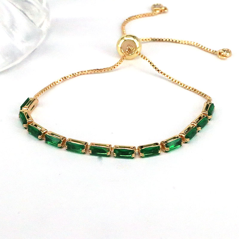 Fashion Geometric Copper Gold Plated Zircon Bracelets 1 Piece