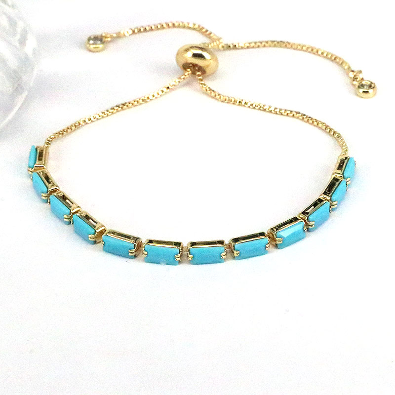 Fashion Geometric Copper Gold Plated Zircon Bracelets 1 Piece