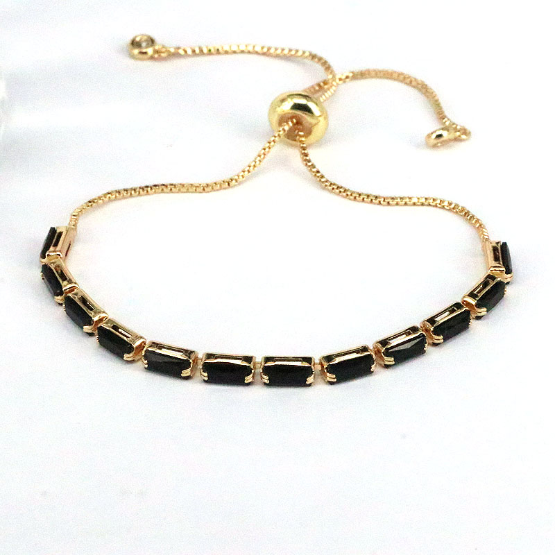 Fashion Geometric Copper Gold Plated Zircon Bracelets 1 Piece