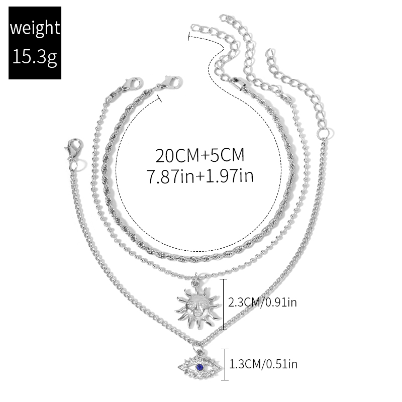 Fashion Devilu0027S Eye Alloy Rhinestones Womenu0027S Anklet 1 Set