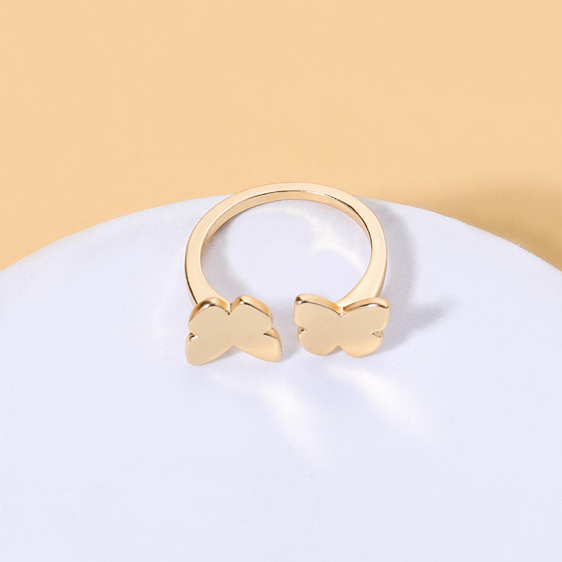 Fashion Butterfly Alloy Gold Plated Womenu0027S Open Ring 1 Piece