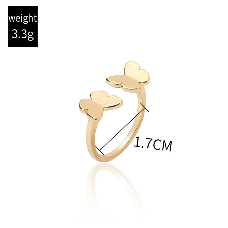 Fashion Butterfly Alloy Gold Plated Womenu0027S Open Ring 1 Piece