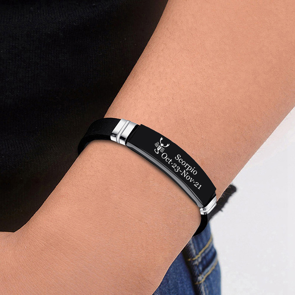 Simple Style Letter Silica Gel Stainless Steel Unisex Bracelets 1 Piece