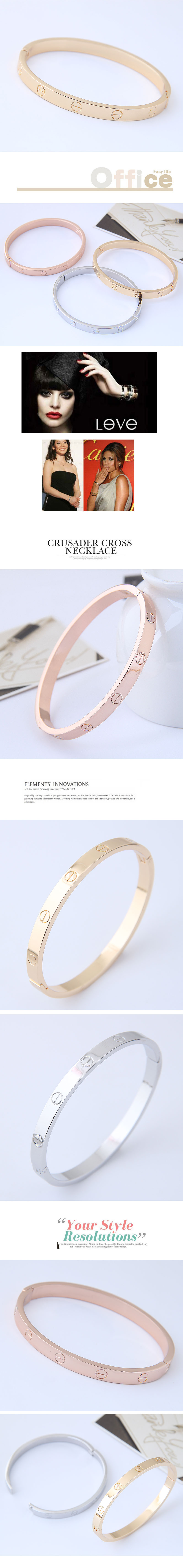 Fashion Round Alloy Plating Womenu0027S Bangle 1 Piece