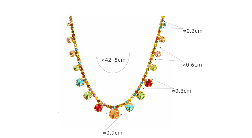 Elegant Round Copper Plating Inlay Rhinestones Necklace 1 Piece