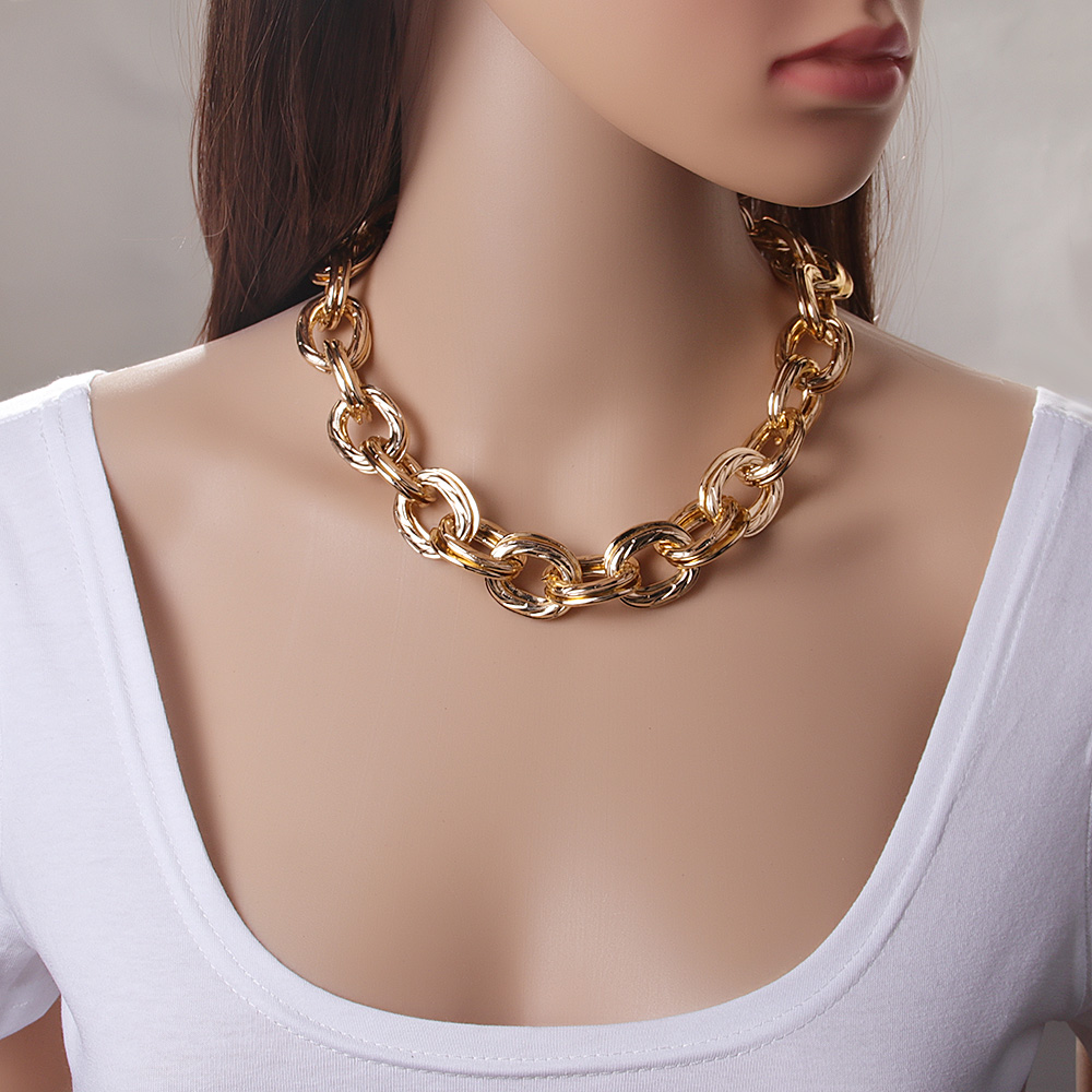 Punk Twist Aluminum Plating Chain Womenu0027S Choker 1 Piece