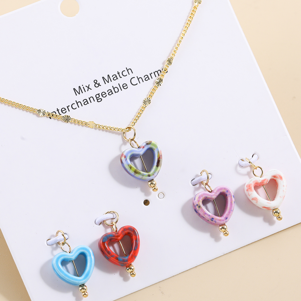 Cute Heart Shape Alloy Plating Womenu0027S Pendant Necklace 1 Set