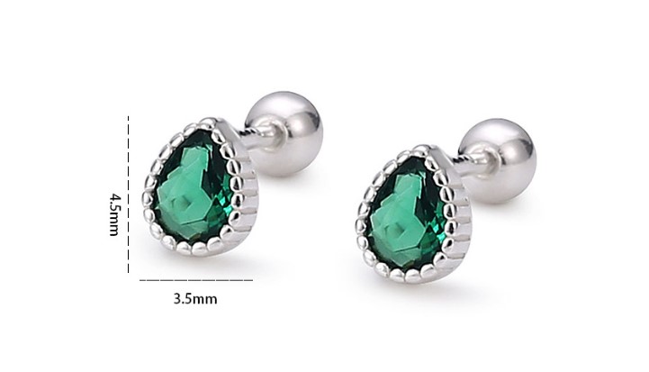 Simple Style Water Droplets Silver Plating Inlay Rhinestones Ear Studs 1 Pair