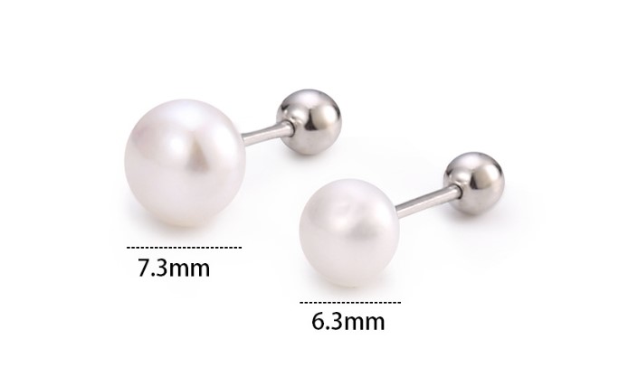 Simple Style Solid Color Silver Plating Inlay Pearl Ear Studs 1 Pair