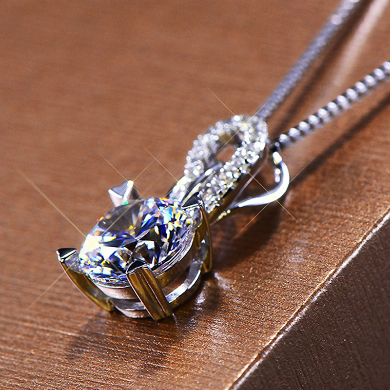 Fashion Geometric Copper Plating Artificial Gemstones Artificial Diamond Pendant Necklace 1 Piece
