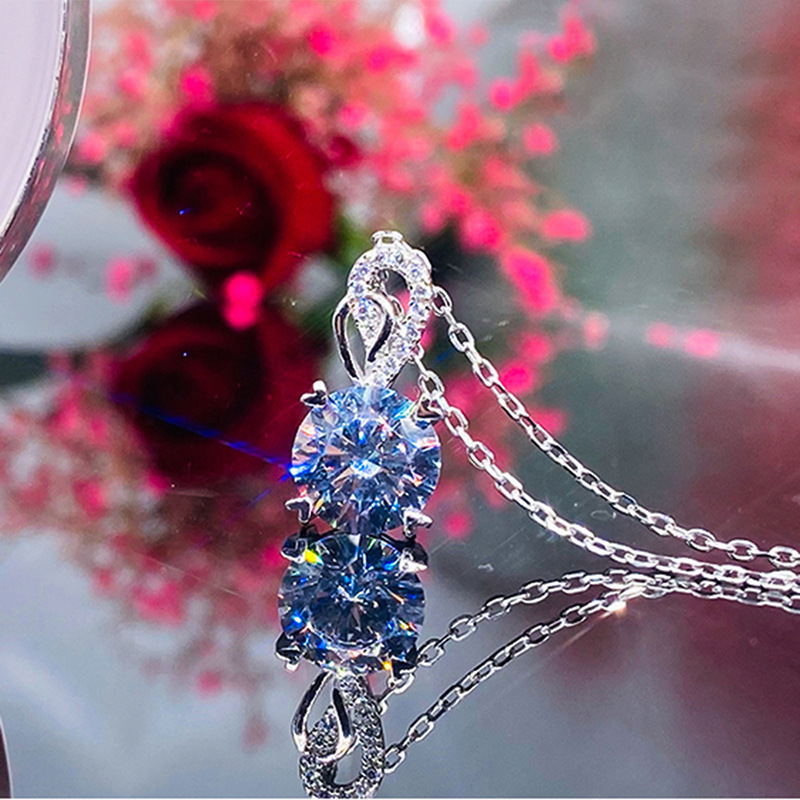 Fashion Geometric Copper Plating Artificial Gemstones Artificial Diamond Pendant Necklace 1 Piece