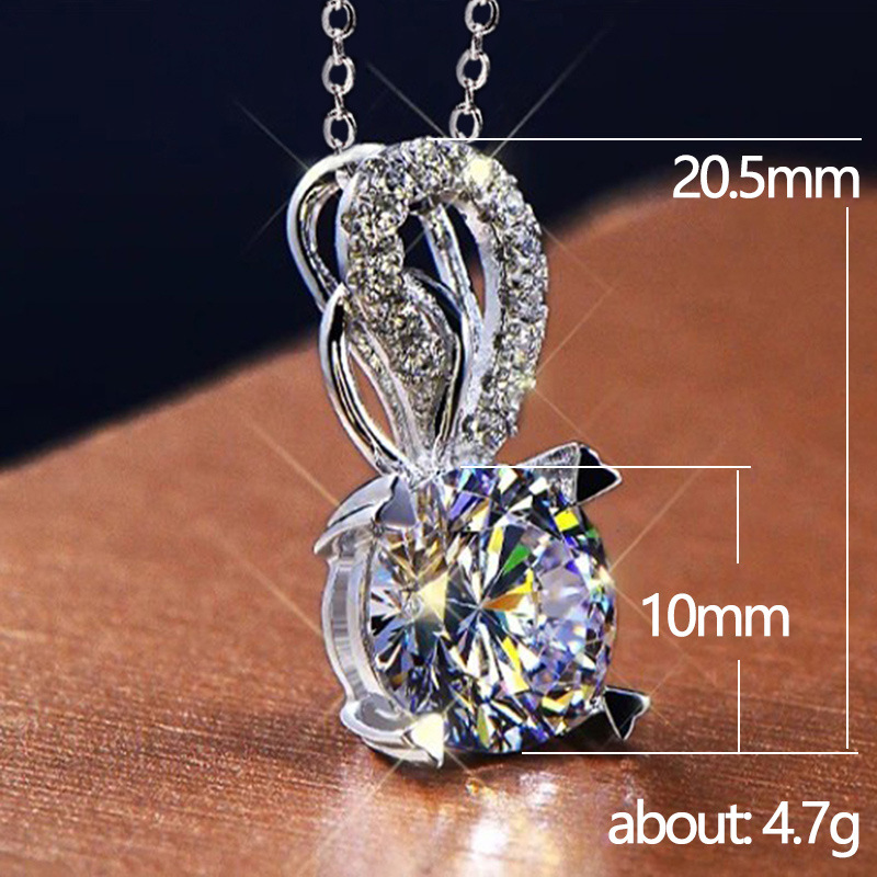 Fashion Geometric Copper Plating Artificial Gemstones Artificial Diamond Pendant Necklace 1 Piece