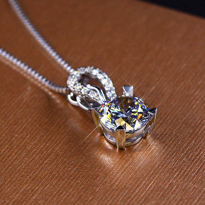 Fashion Geometric Copper Plating Artificial Gemstones Artificial Diamond Pendant Necklace 1 Piece