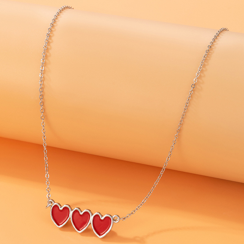 Simple Style Heart Shape Alloy Enamel Womenu0027S Necklace 1 Piece