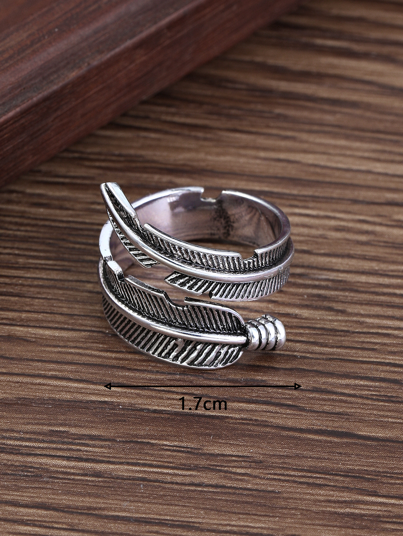 Retro Feather Copper Open Ring 1 Piece