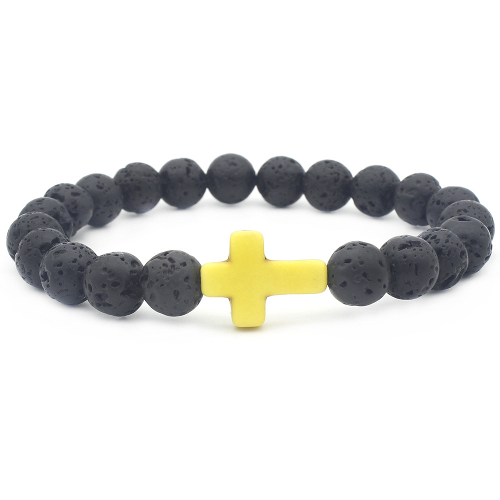Retro Cross Volcanic rock Menu0027S Bracelets 1 Piece