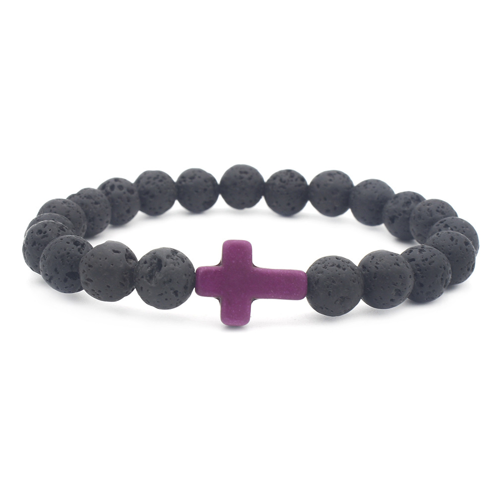 Retro Cross Volcanic rock Menu0027S Bracelets 1 Piece