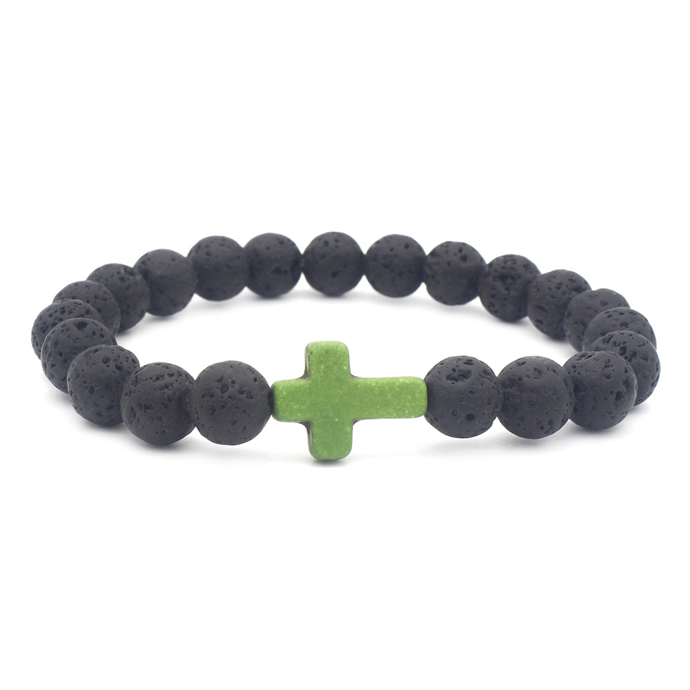 Retro Cross Volcanic rock Menu0027S Bracelets 1 Piece