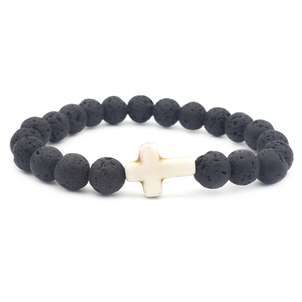 Retro Cross Volcanic rock Menu0027S Bracelets 1 Piece