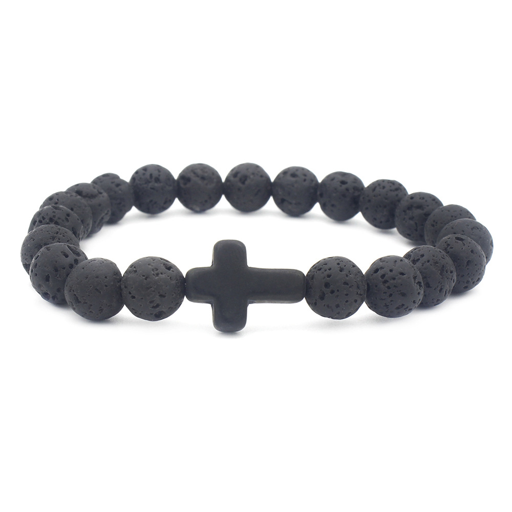 Retro Cross Volcanic rock Menu0027S Bracelets 1 Piece