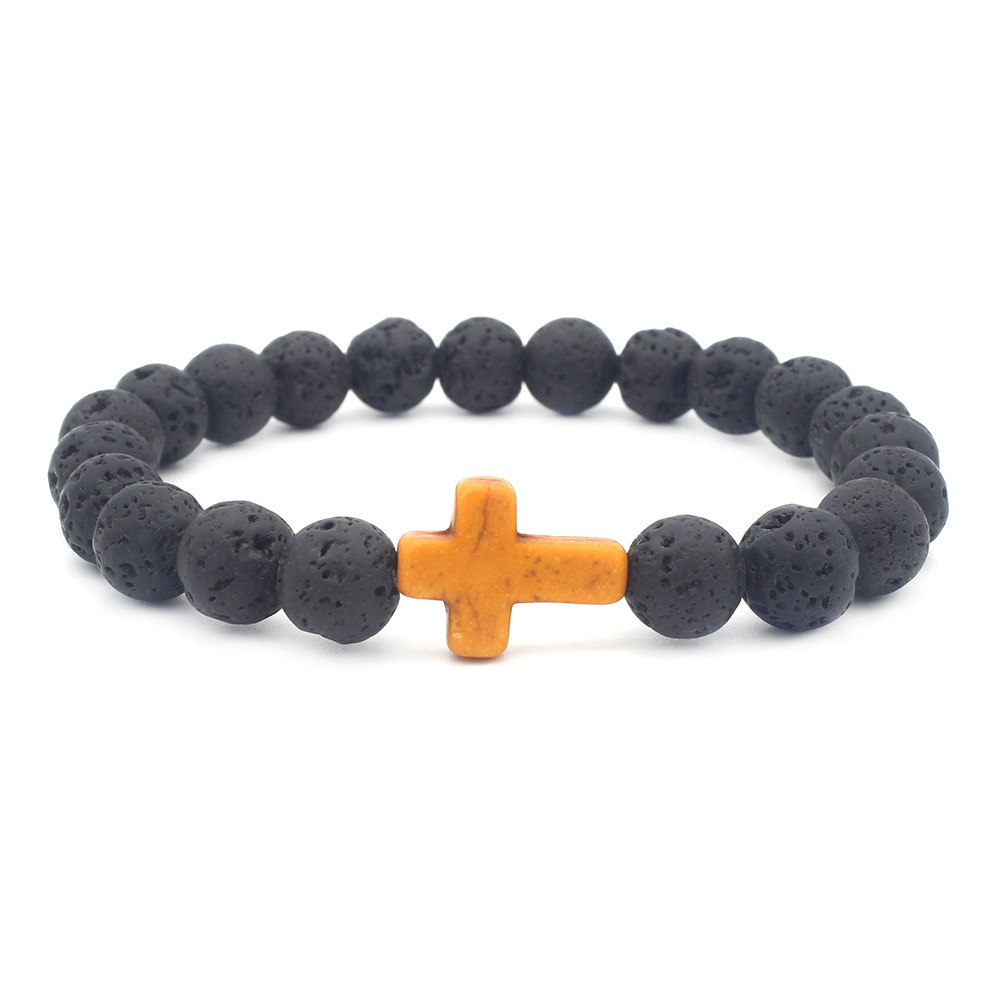 Retro Cross Volcanic rock Menu0027S Bracelets 1 Piece