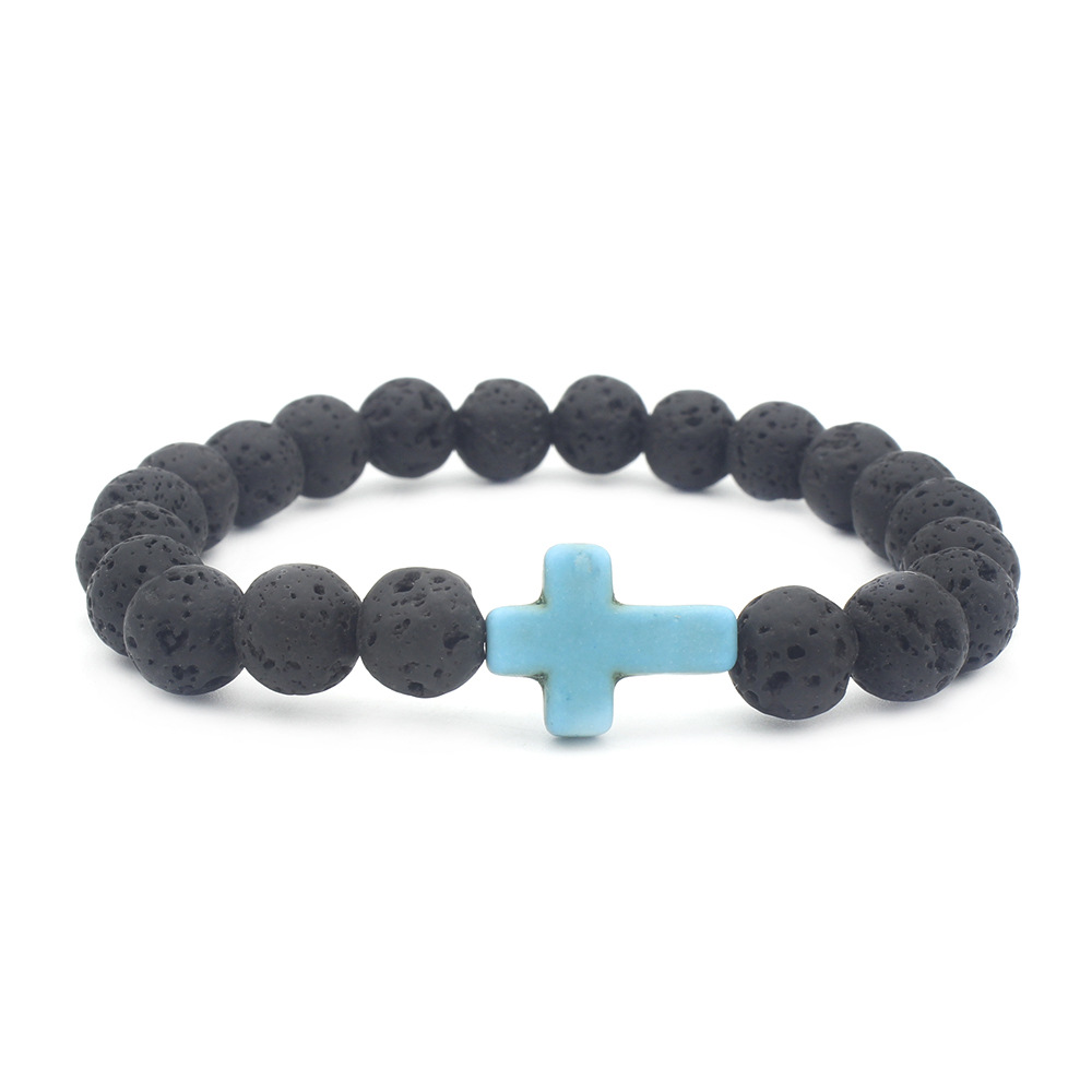 Retro Cross Volcanic rock Menu0027S Bracelets 1 Piece