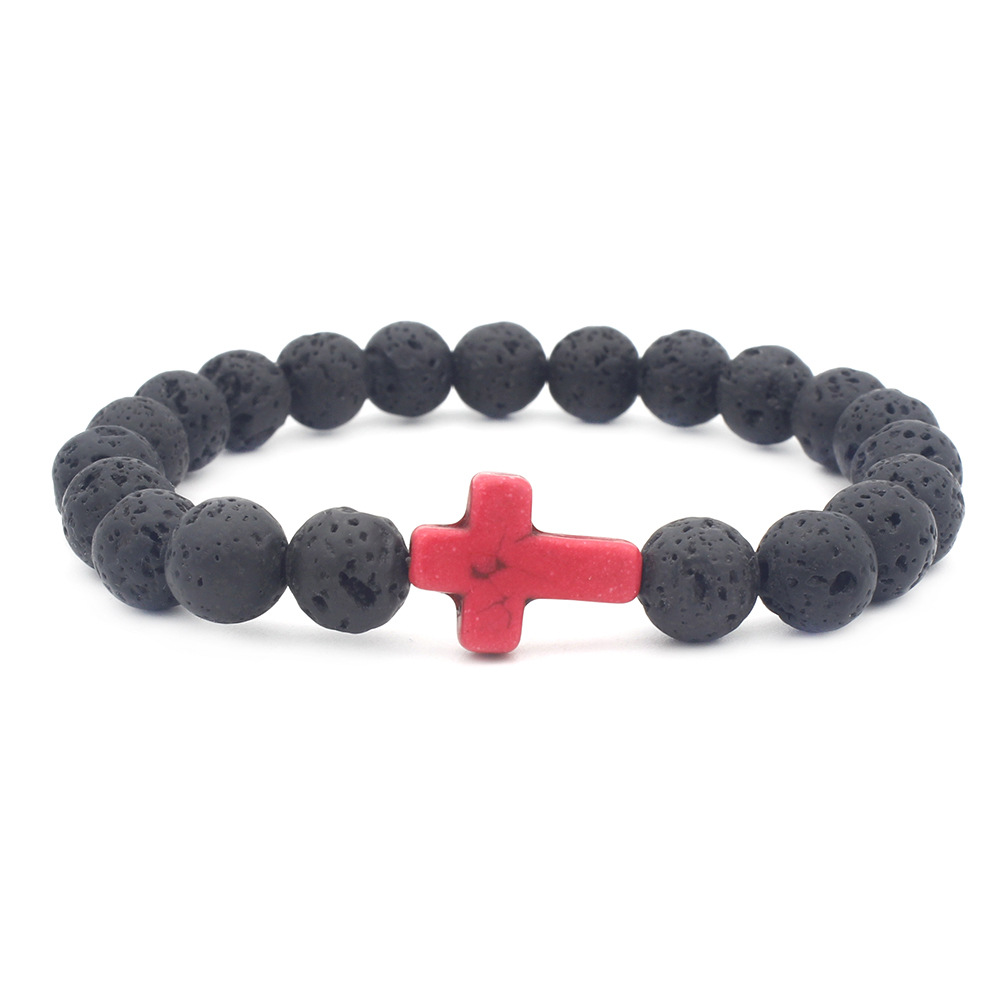 Retro Cross Volcanic rock Menu0027S Bracelets 1 Piece