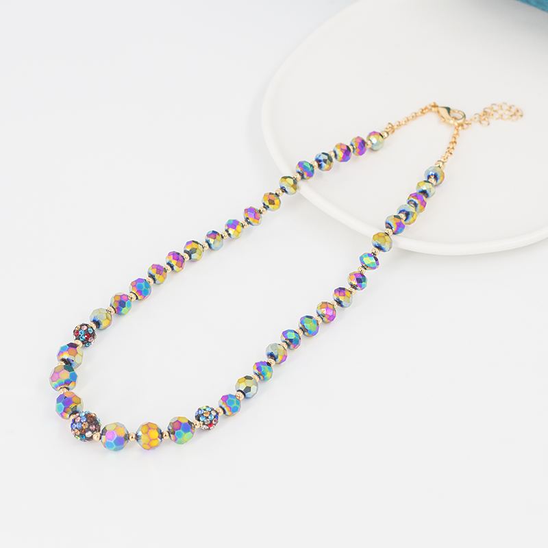 Fashion Geometric Beaded Artificial Crystal Gold Plated Womenu0027S Necklace 1 Piece