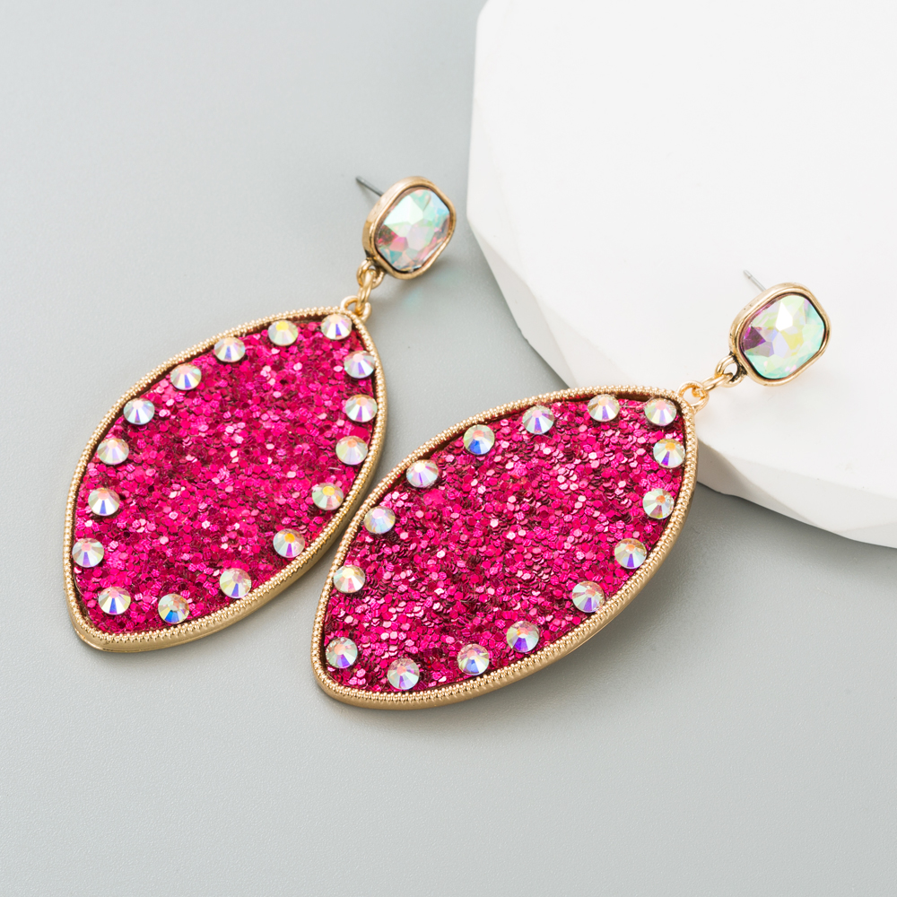 Fashion Geometric Oval Alloy Inlay Rhinestones Womenu0027S Drop Earrings 1 Pair