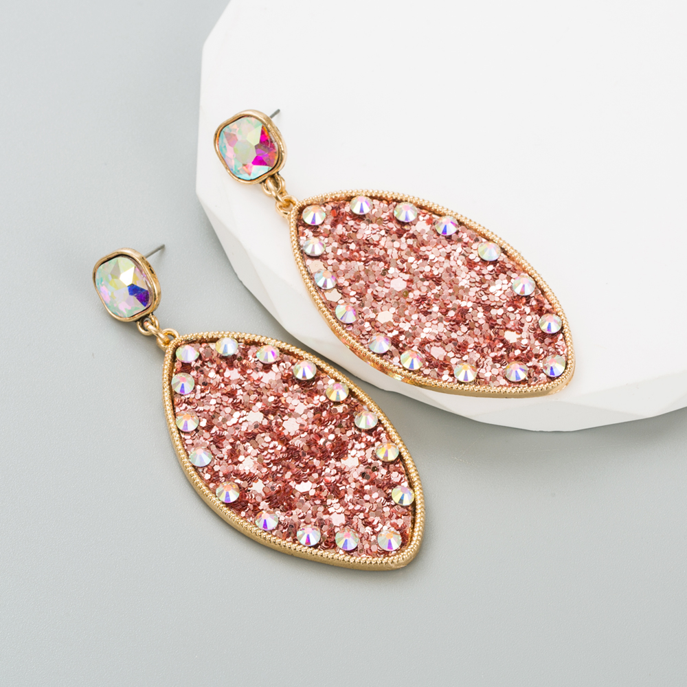 Fashion Geometric Oval Alloy Inlay Rhinestones Womenu0027S Drop Earrings 1 Pair